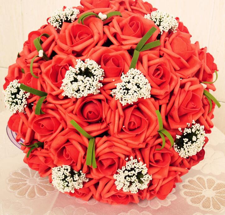 Reusable Foam Rose Bridal Bouquet for Wedding Photos