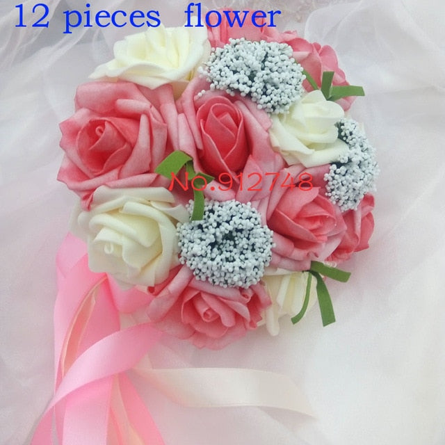 Reusable Foam Rose Bridal Bouquet for Wedding Photos