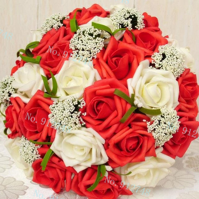 Reusable Foam Rose Bridal Bouquet for Wedding Photos