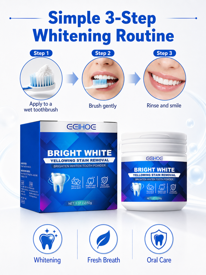 Whitening Tooth Powder - Remove Yellow Stains & Freshen Breath