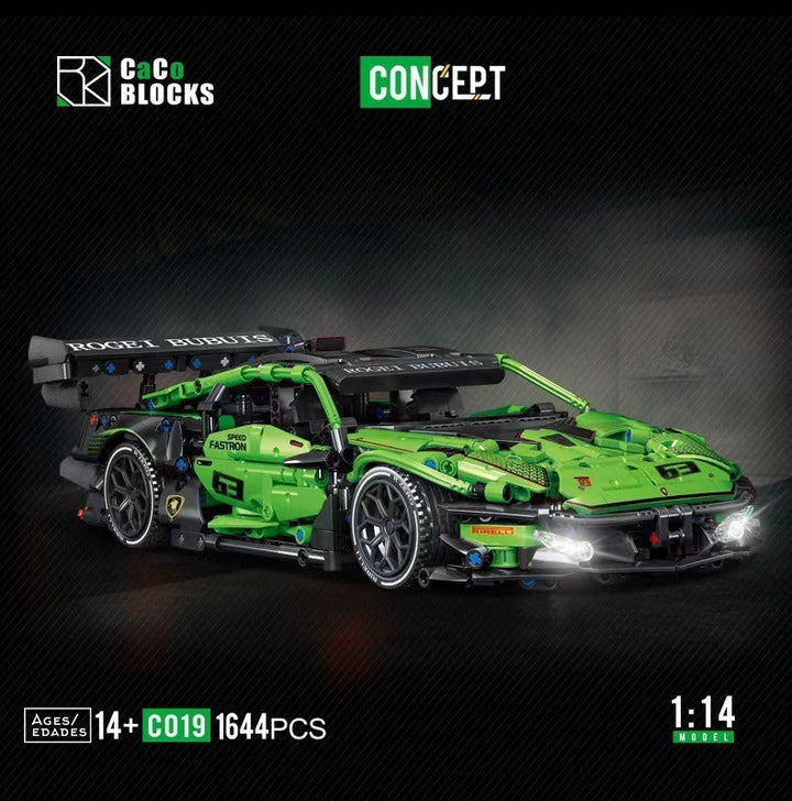 1:14 Racing Car Model Kit – 1,644-Piece Display Build
