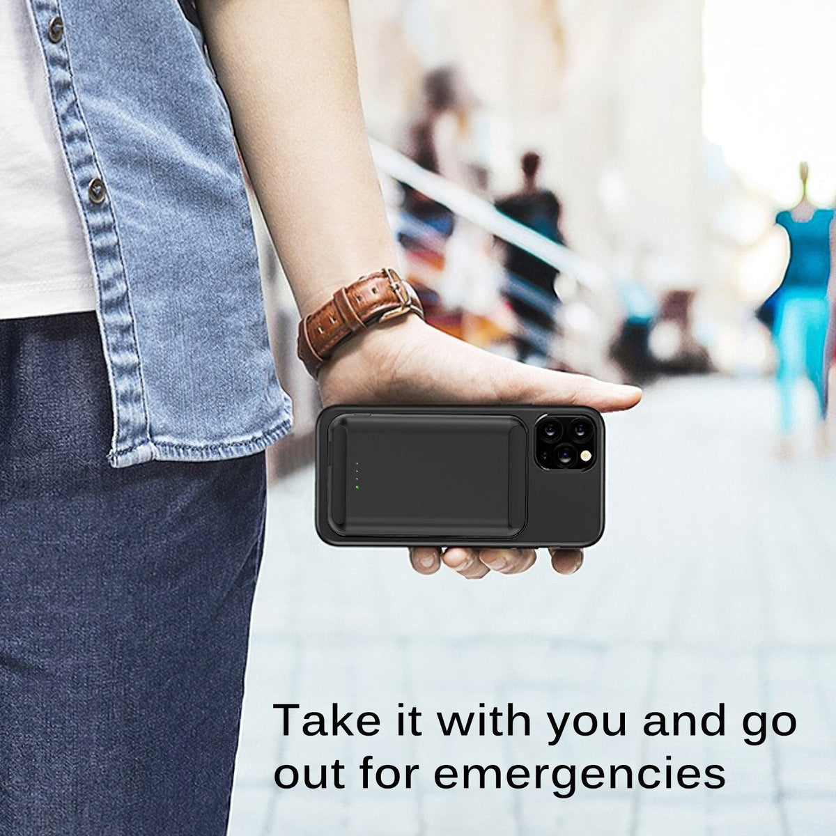 Slim Magnetic Power Bank 5000mAh for On-the-Go Charging