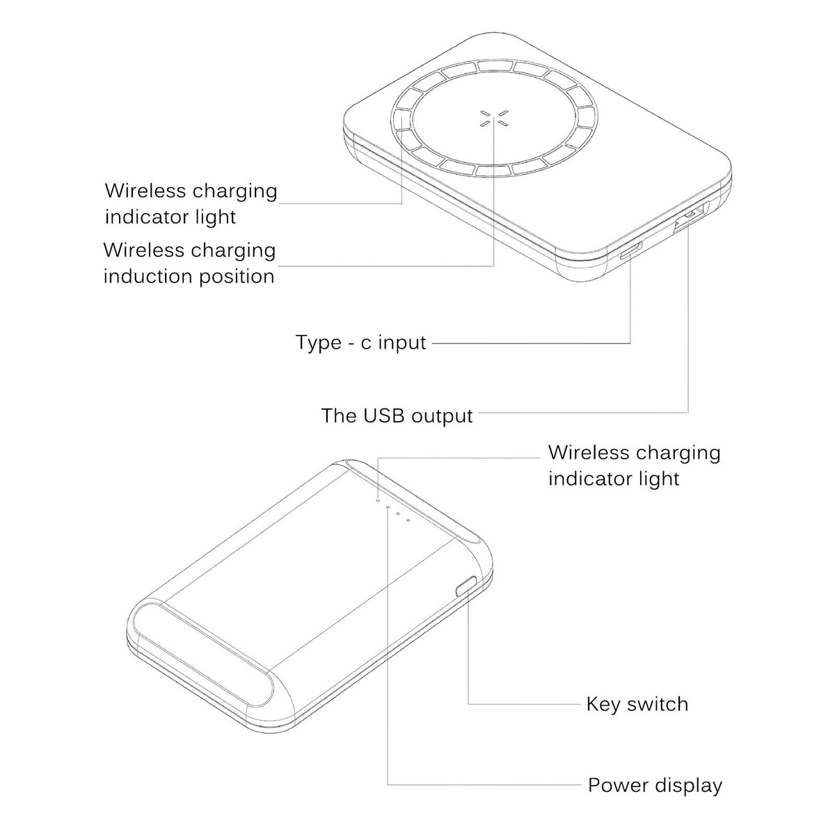 Slim Magnetic Power Bank 5000mAh for On-the-Go Charging