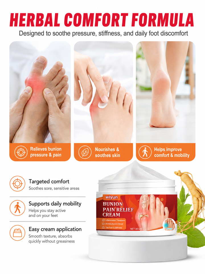 Bunion Pain Relief Cream – Herbal Formula for Foot Swelling