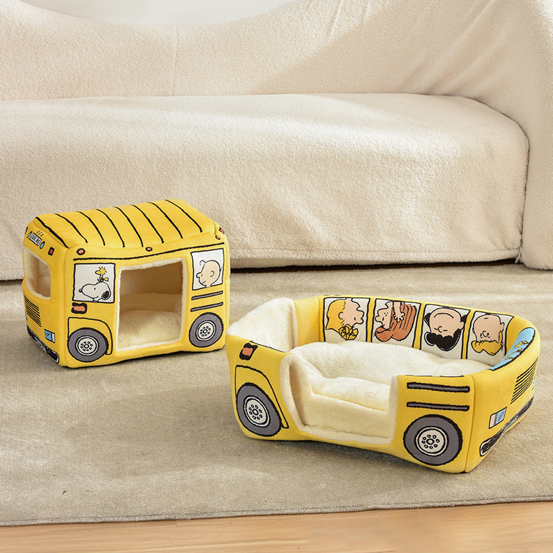Bus-Shaped Cat Kennel for Cozy, Private Pet Naps