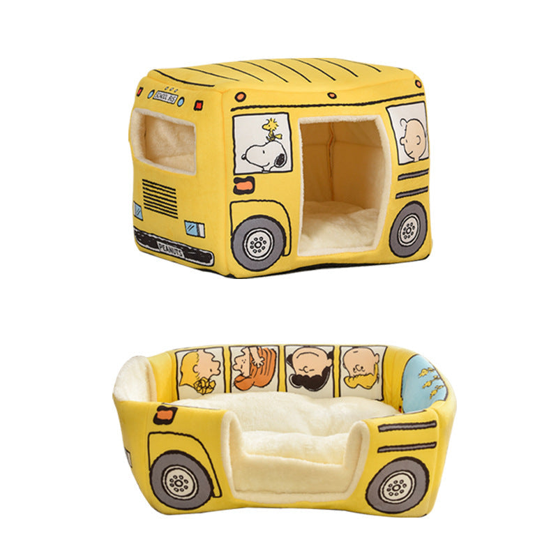 Bus-Shaped Cat Kennel for Cozy, Private Pet Naps