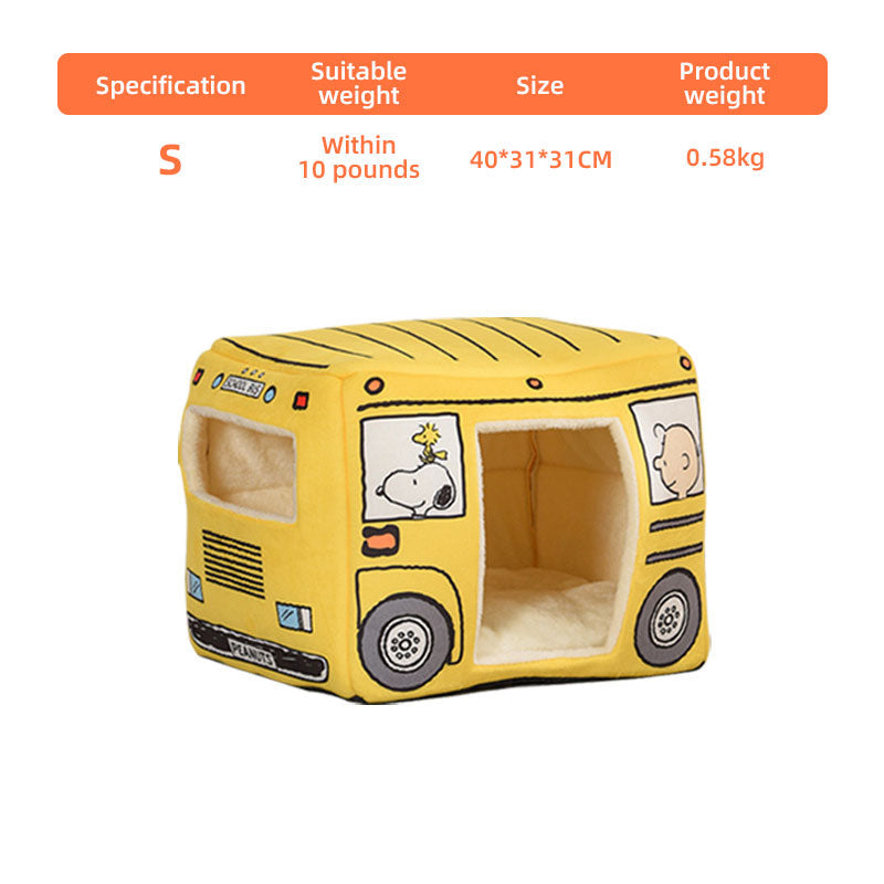 Bus-Shaped Cat Kennel for Cozy, Private Pet Naps