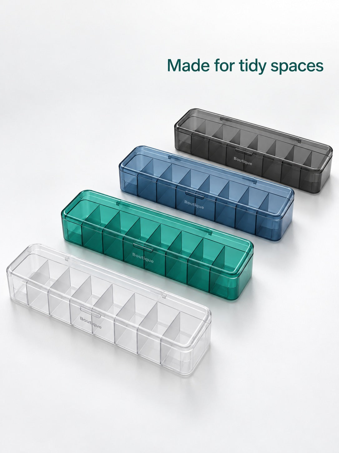 Cable Storage Box, 7 Compartments for Tangle-Free Chargers