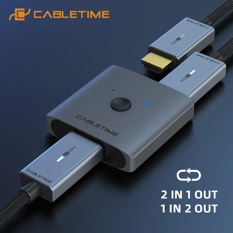 4K 60Hz HDMI Switcher 2-in-1 Bi-Directional Splitter