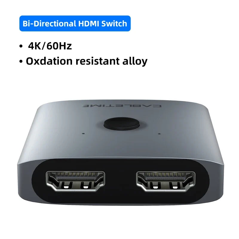 4K 60Hz HDMI Switcher 2-in-1 Bi-Directional Splitter