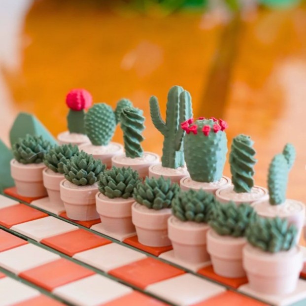 Cactus Chess Set – Roll-Up Board for Whimsical Games