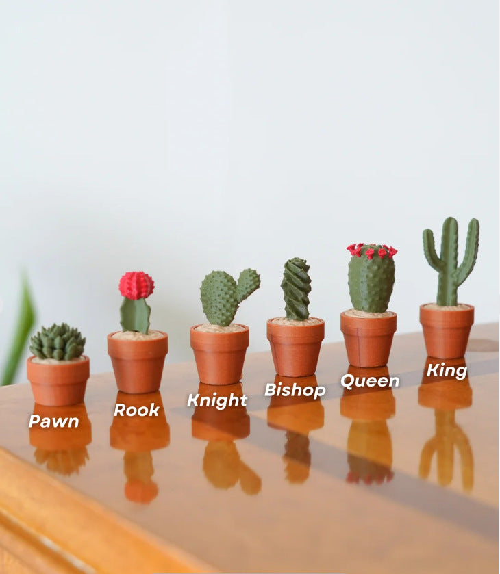 Cactus Chess Set – Roll-Up Board for Whimsical Games