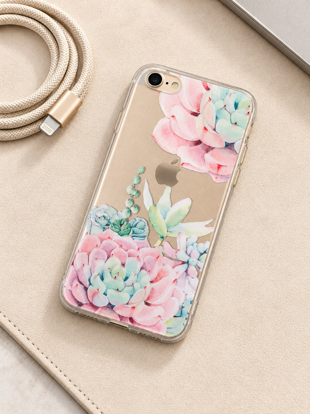 Botanical Cactus iPhone Case: Clear Flexible TPU Cover