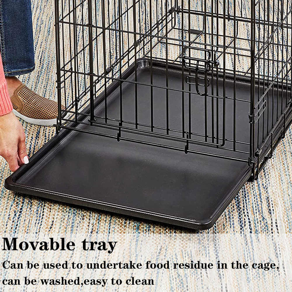 Small Folding Dog Cage with Easy-Clean Removable Tray