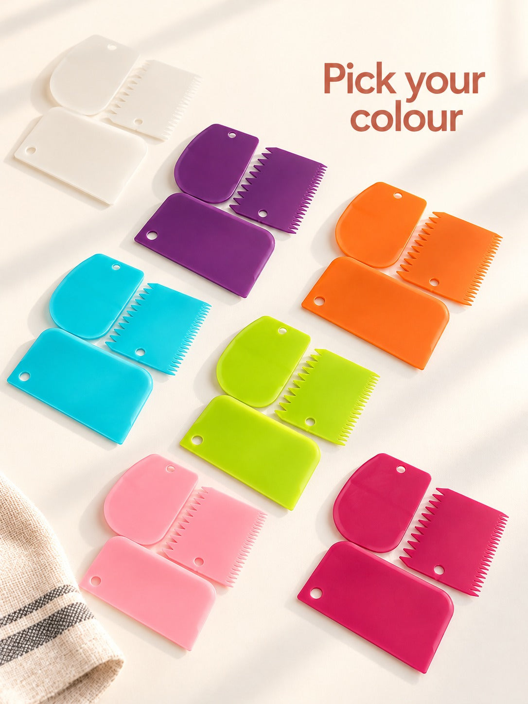 Cake Cream Scraper Set: Smooth and Ridged Frosting