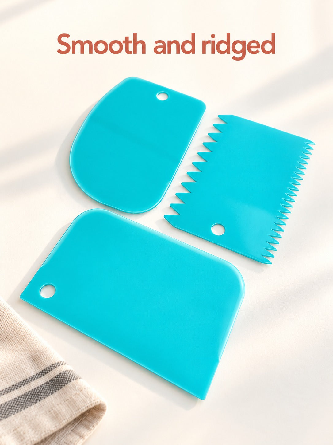 Cake Cream Scraper Set: Smooth and Ridged Frosting