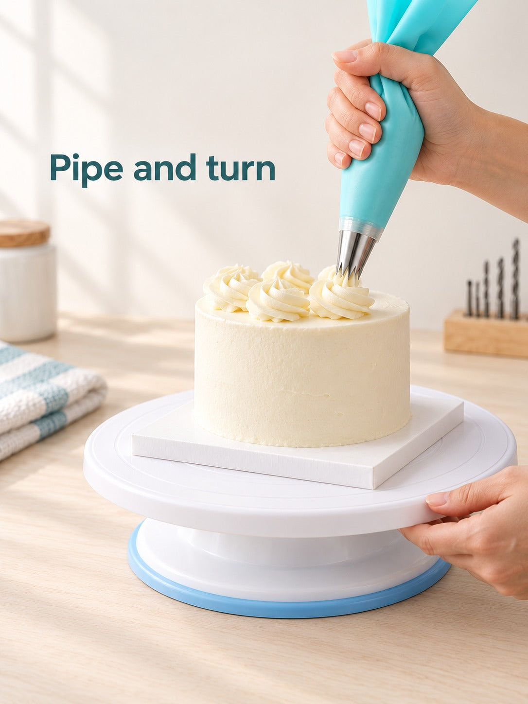 Cake Decorating Kit with Turntable, 106 Piping Pieces