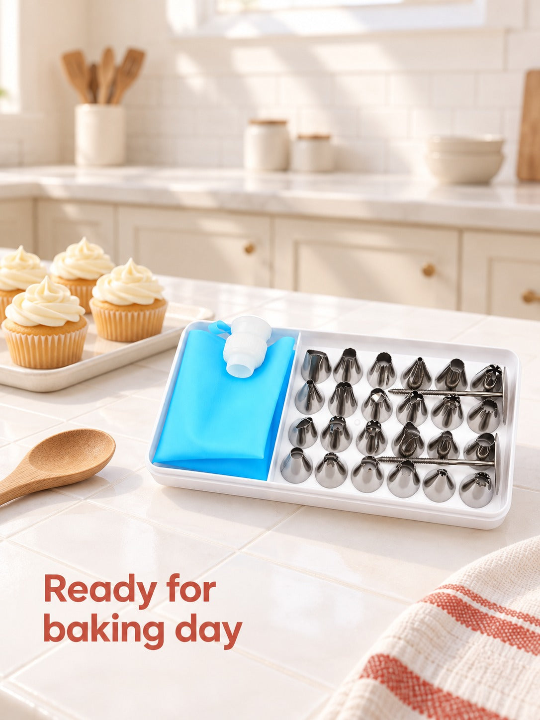 Cake Decorating Piping Tip Set: 24 Stainless Steel Nozzles