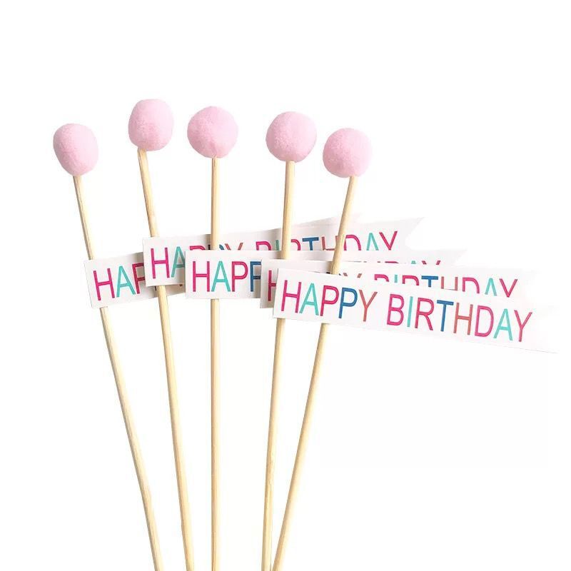 Birthday Cake Toppers, 6 Mixed Picks for Instant Party Look