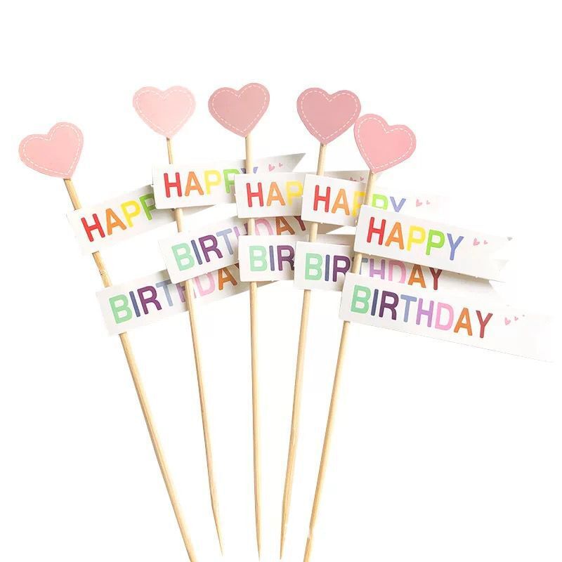 Birthday Cake Toppers, 6 Mixed Picks for Instant Party Look