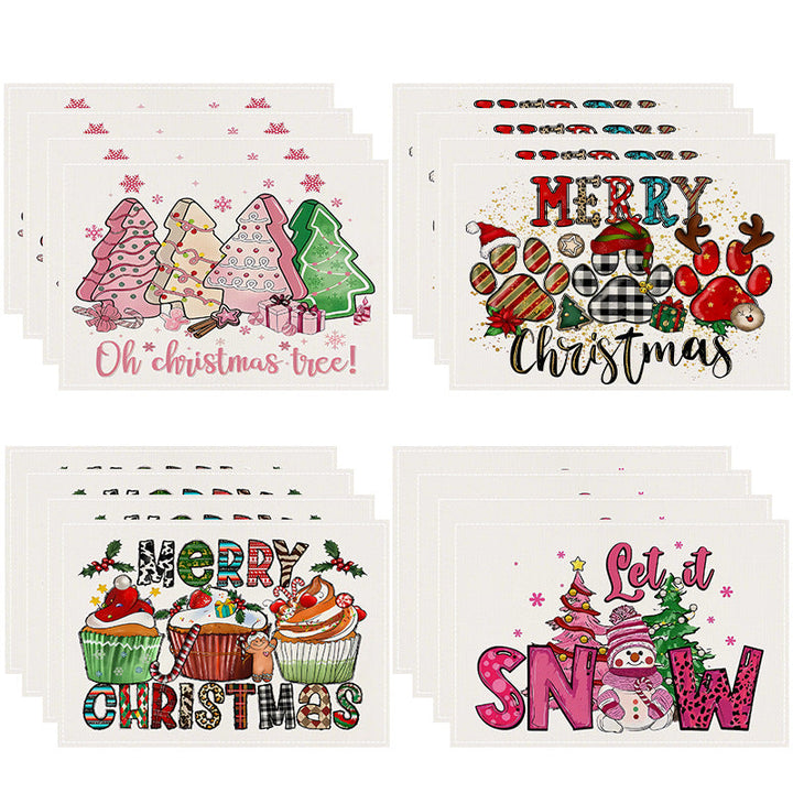 Christmas Linen Placemats for Festive Dining Decor