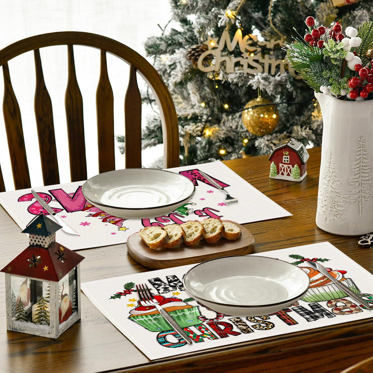 Christmas Linen Placemats for Festive Dining Decor