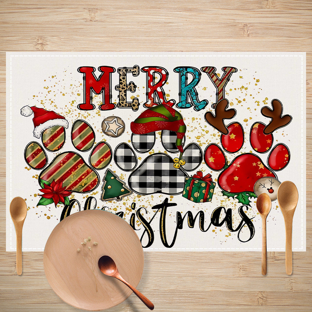 Christmas Linen Placemats for Festive Dining Decor