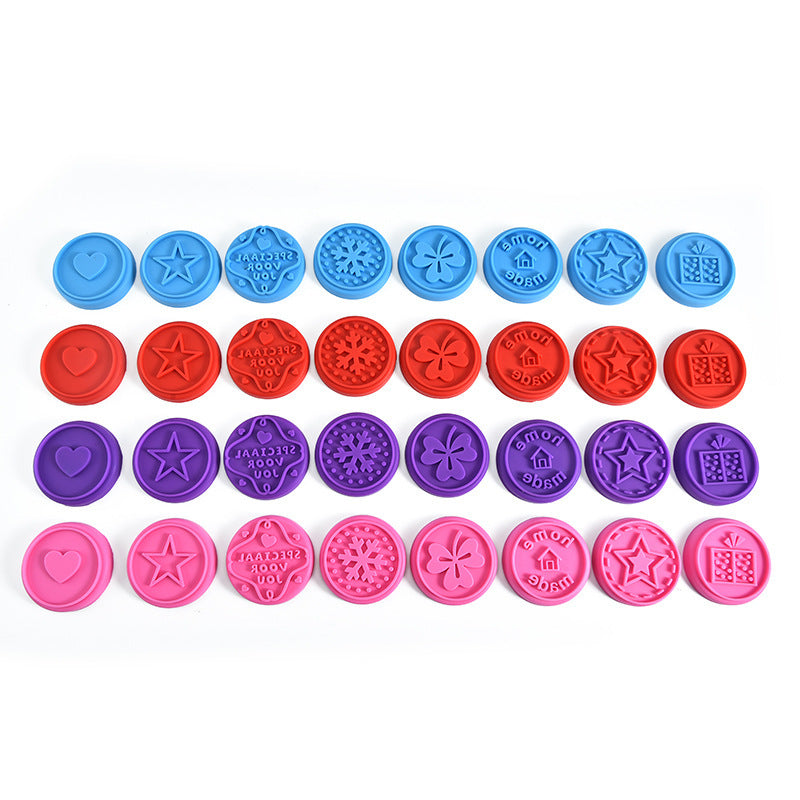Reusable Cookie Stamp Set with Cutter, 32 Cartoon Designs