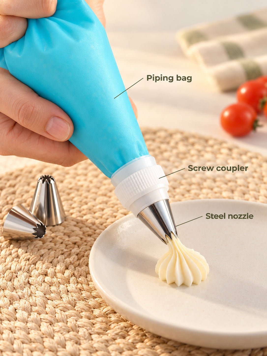 Cake Piping Tip Set for Flowers: 58 Pieces, 48 Nozzles