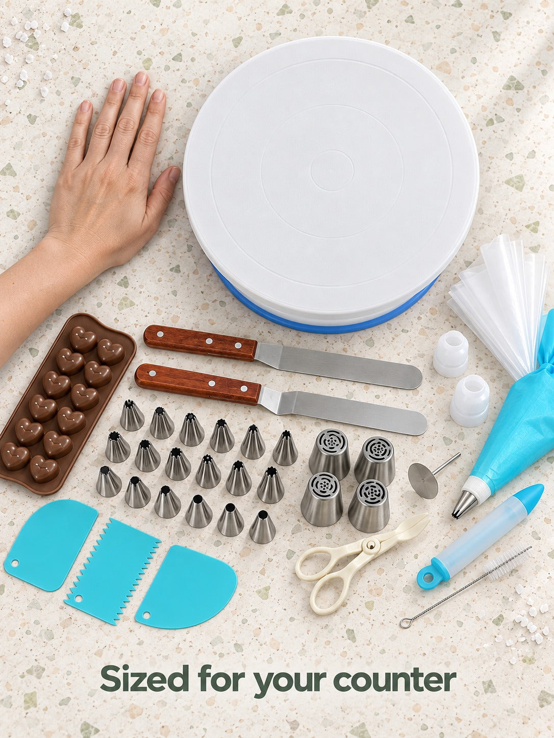 Cake Turntable Decorating Kit, 73 Pieces with Nozzles