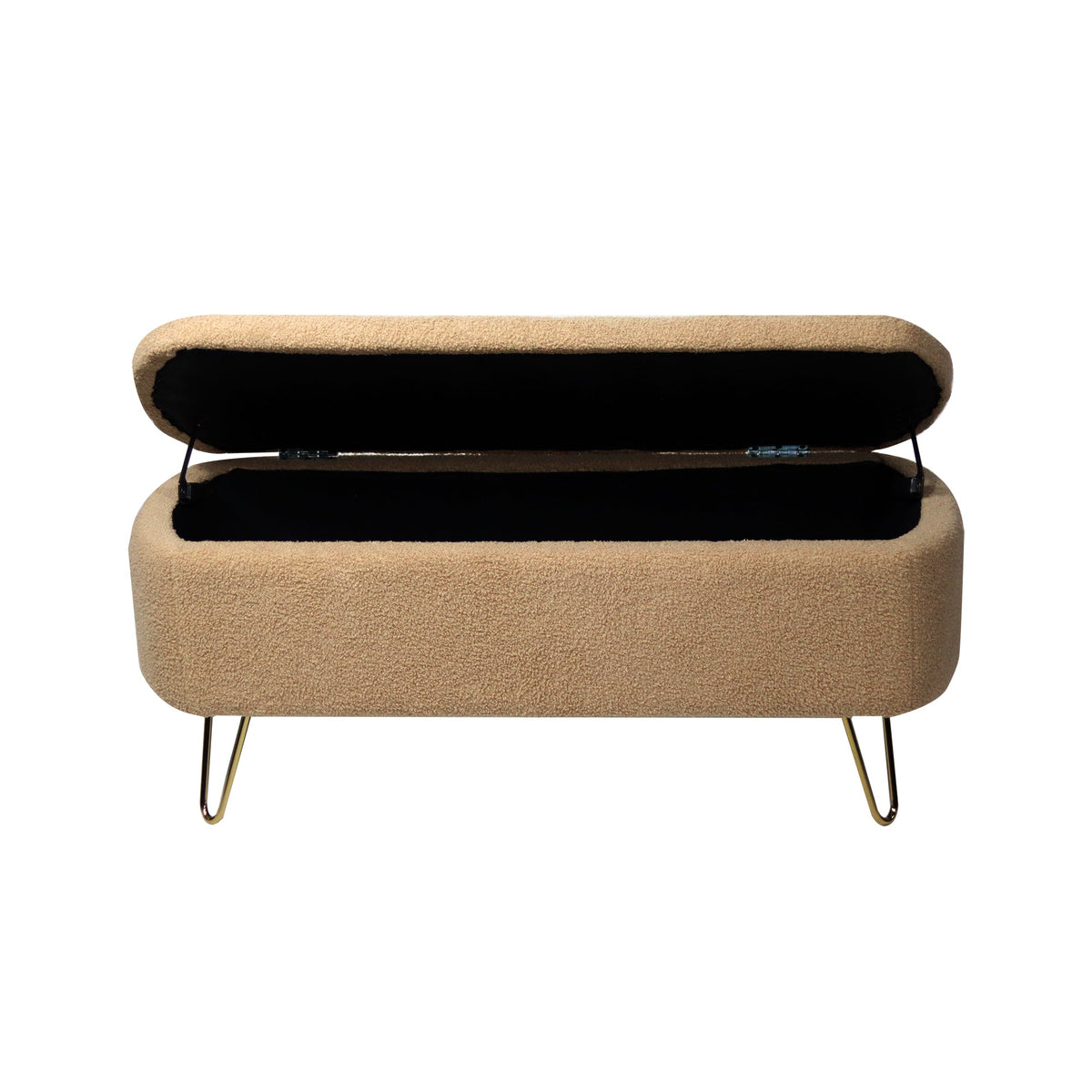 Camel Storage Ottoman Bench for End of Bed, Gold Legs