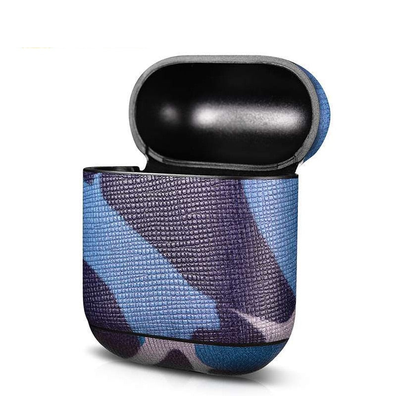 Camouflage AirPods Case with Leather-Look Protection