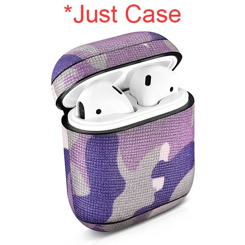 Camouflage AirPods Case with Leather-Look Protection
