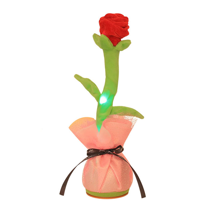 Singing Dancing Rose Plush Gift With Glowing Stem