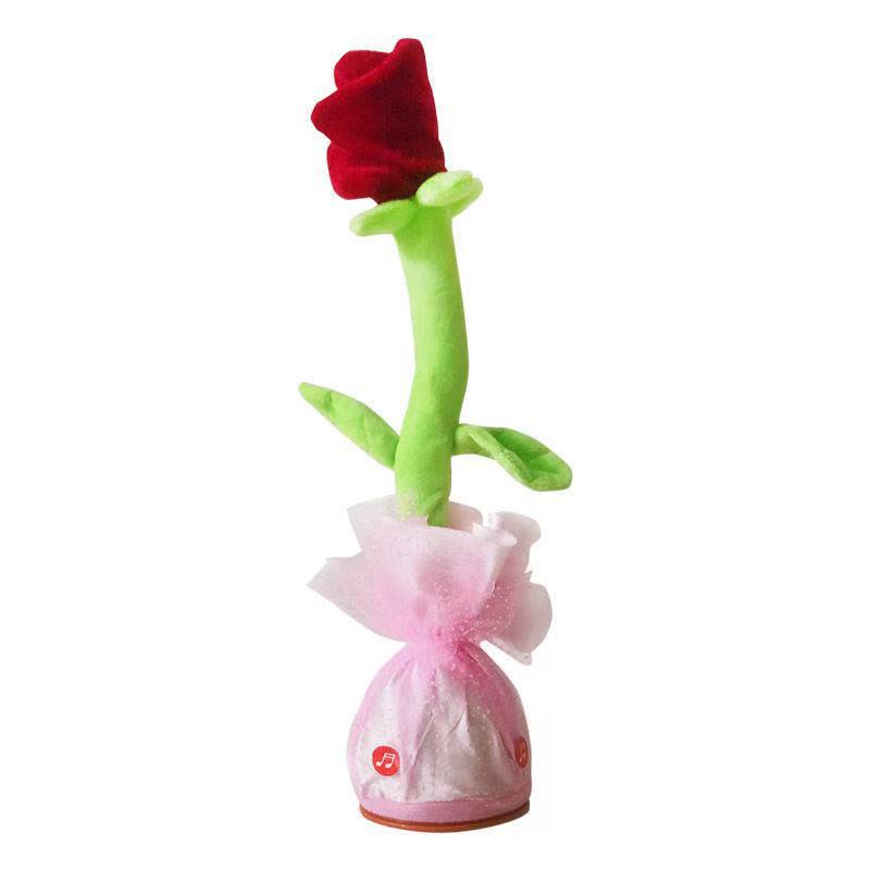 Singing Dancing Rose Plush Gift With Glowing Stem