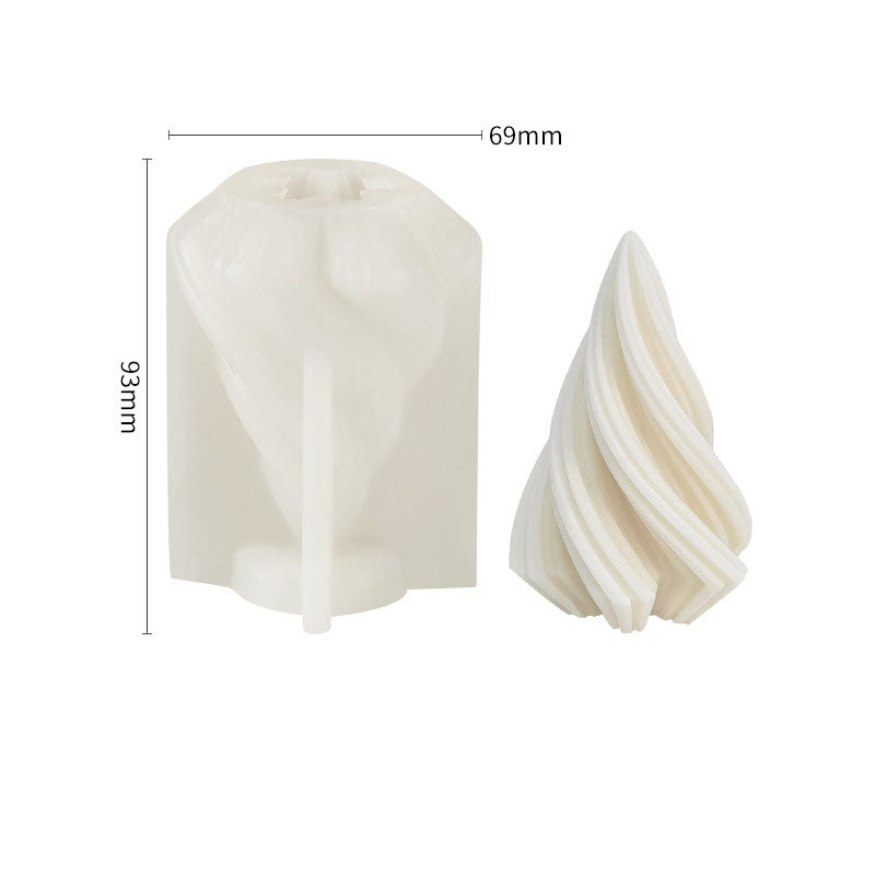 Spiral Tree Candle Silicone Mold for Sculptural DIY