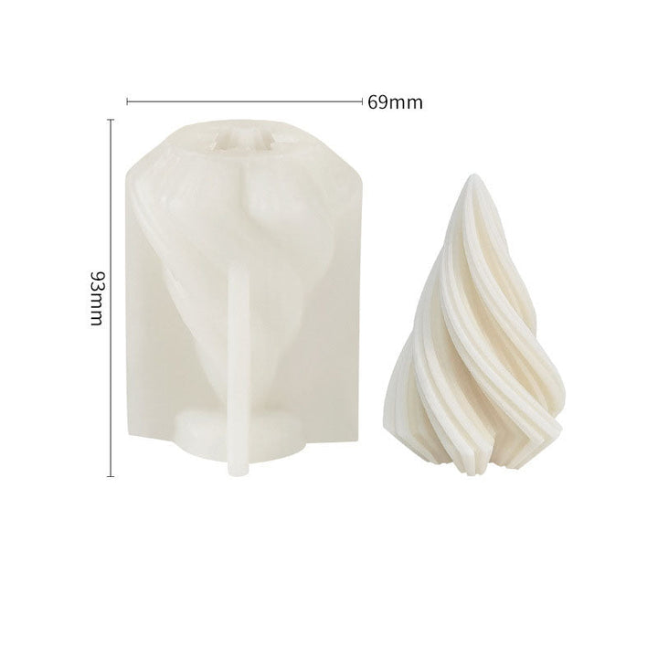 Spiral Tree Candle Silicone Mold for Sculptural DIY