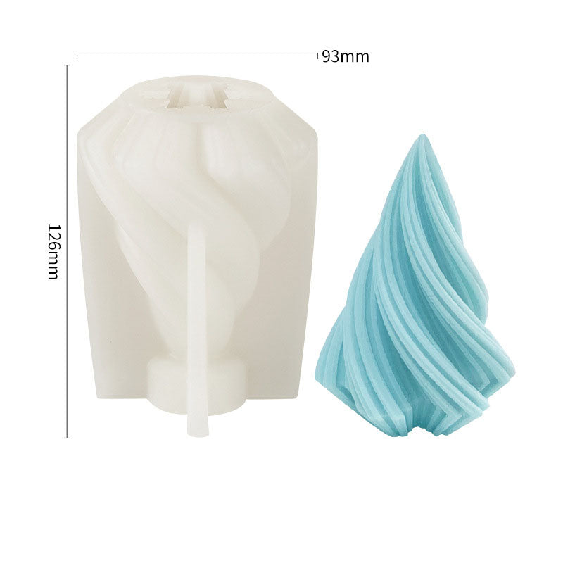 Spiral Tree Candle Silicone Mold for Sculptural DIY