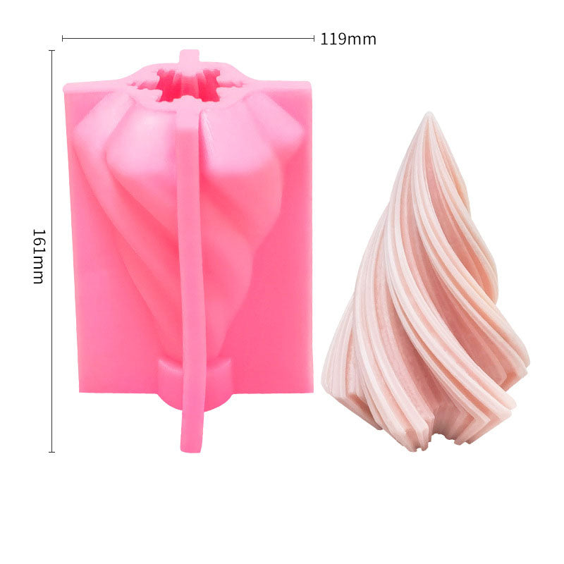 Spiral Tree Candle Silicone Mold for Sculptural DIY