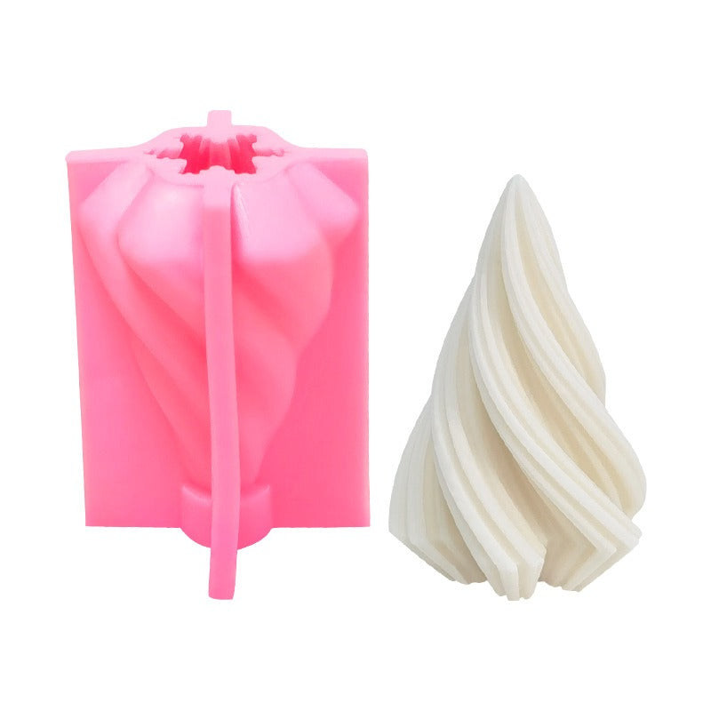 Spiral Tree Candle Silicone Mold for Sculptural DIY