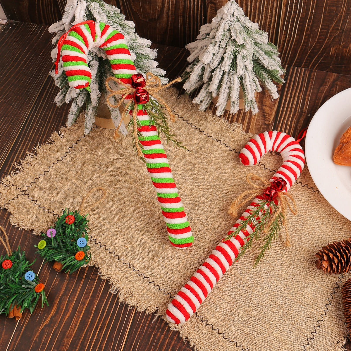 Candy Cane Christmas Ornament With Rustic Holiday Charm