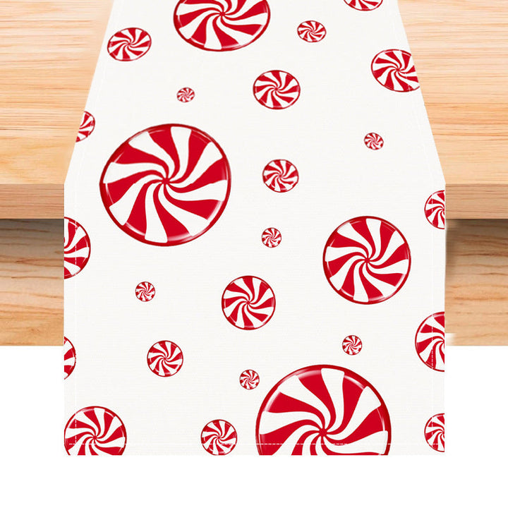 Christmas Table Flag Peppermint Holiday Decoration