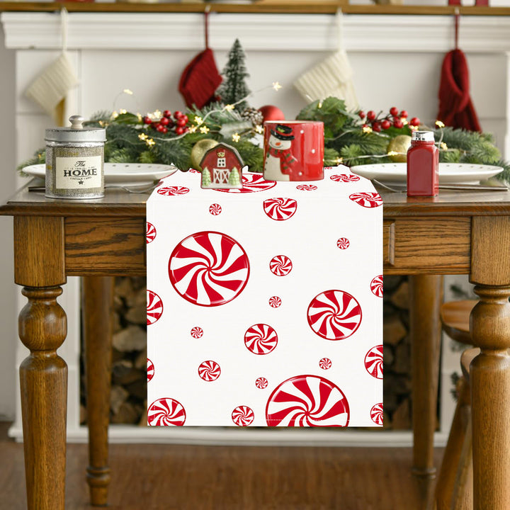 Christmas Table Flag Peppermint Holiday Decoration