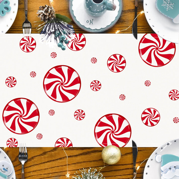 Christmas Table Flag Peppermint Holiday Decoration