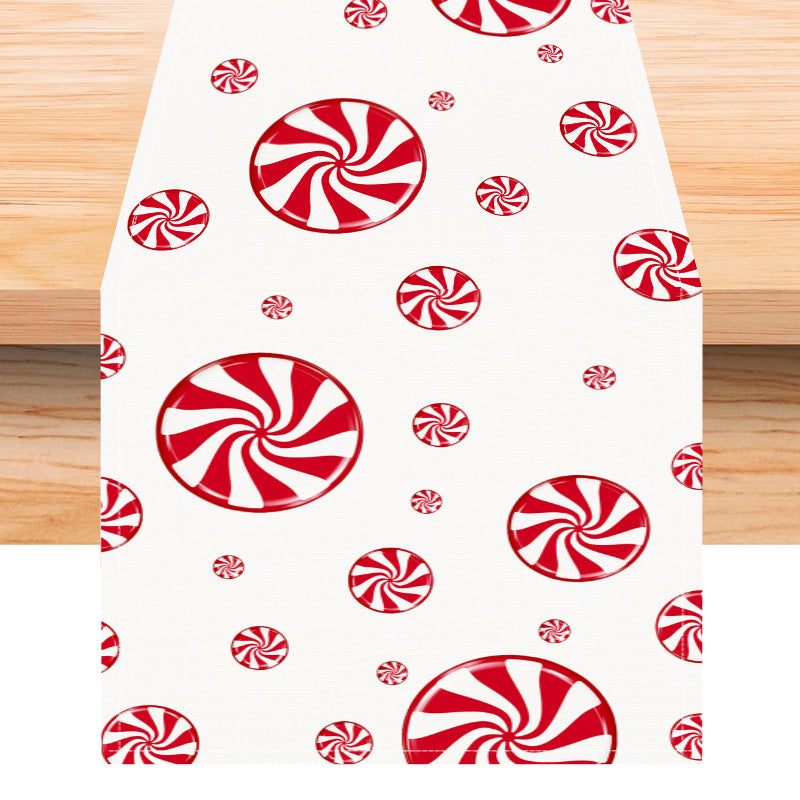 Christmas Table Flag Peppermint Holiday Decoration