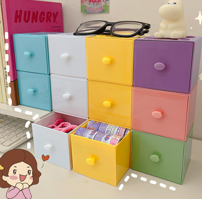 Desktop Storage Organizer Modular Colorful Drawers