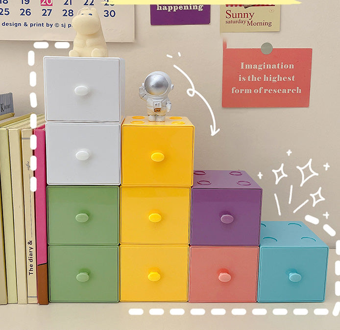 Desktop Storage Organizer Modular Colorful Drawers