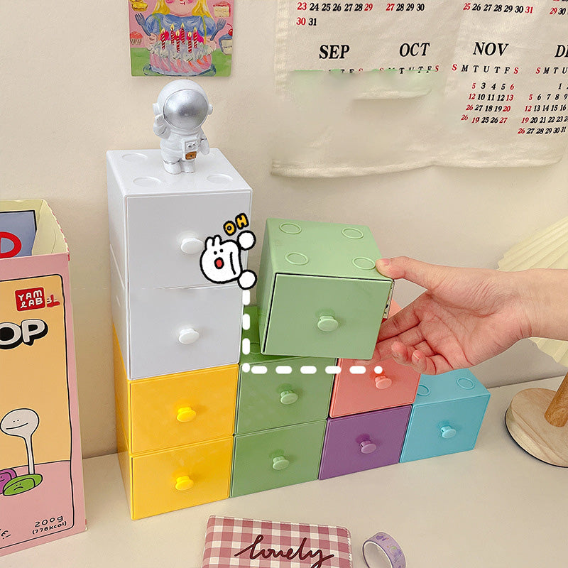 Desktop Storage Organizer Modular Colorful Drawers