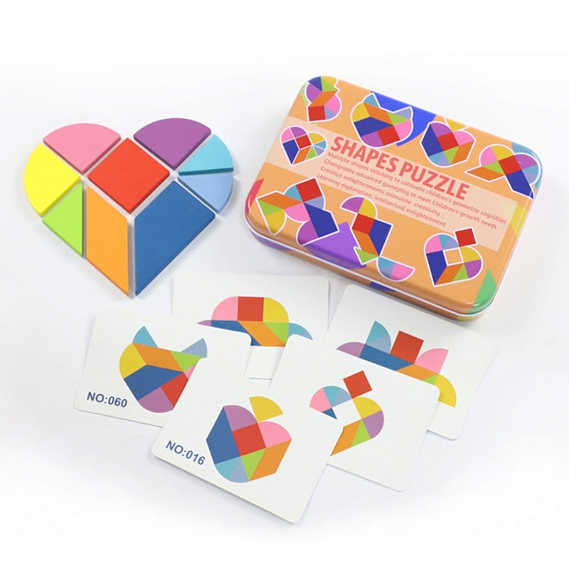 Wooden Kids Puzzle Set for Creative Screen-Free Play