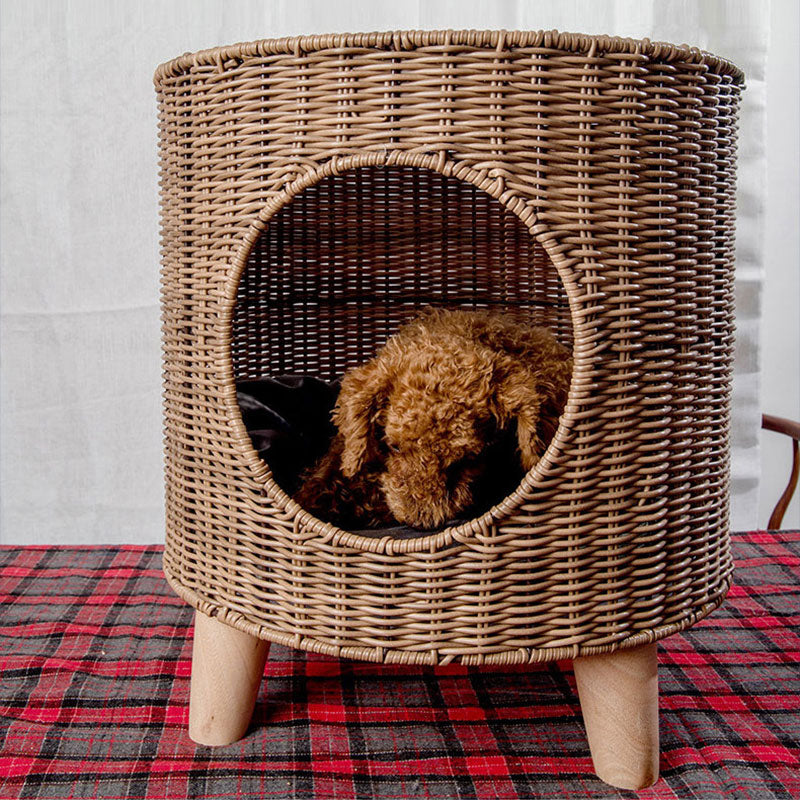 Woven Cat Kennel Bed for Cozy Private Resting Space